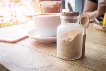 Brown sugar with coffee cup