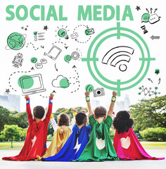 Social Media Word Wifi Signal Concept