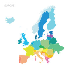 Fototapeta premium Map of Europe continent