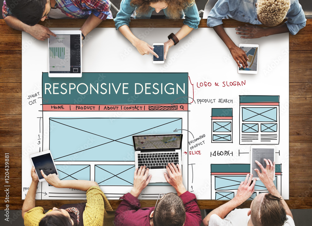 Poster responsive design layout content concept