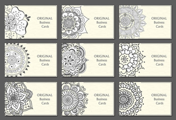 Business Cards set with abstract pattern