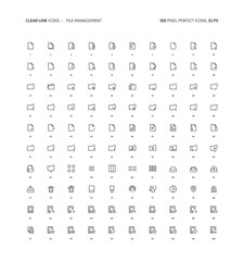 File management  clear line icons