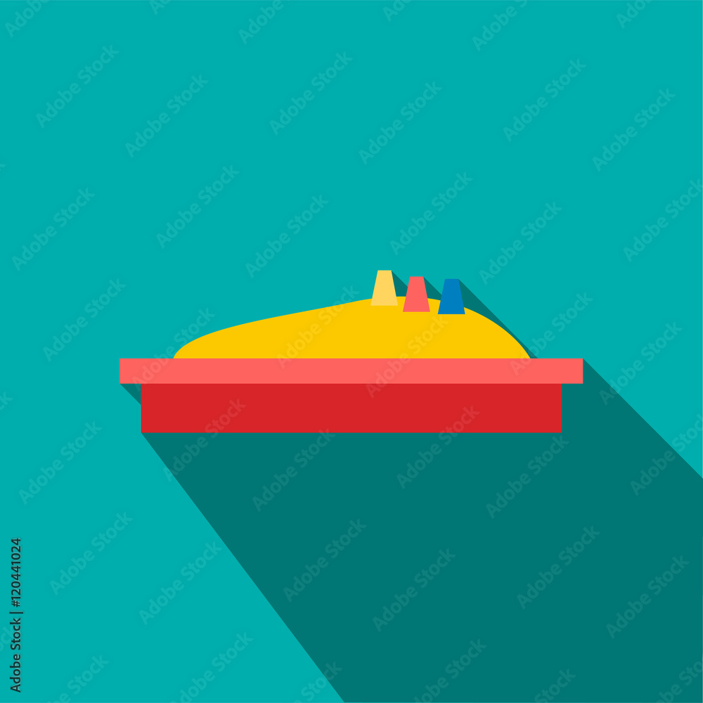 Poster sandbox icon in flat style isolated with long shadow vector illustration