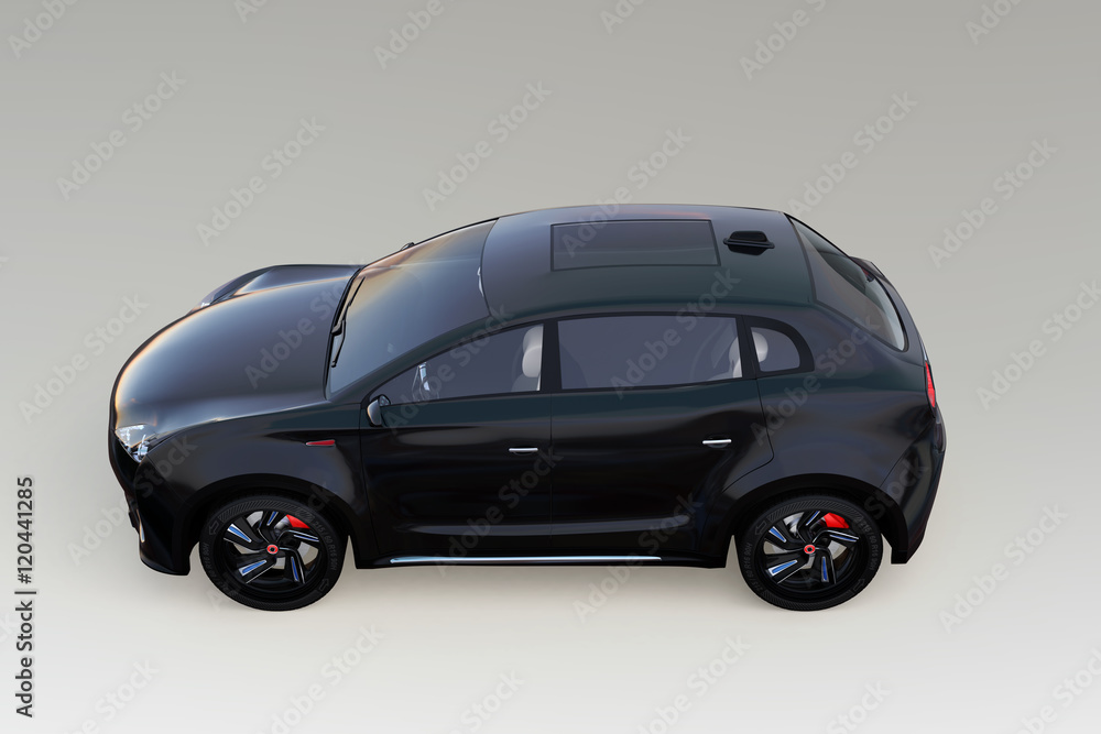 Aufkleber side view of electric suv concept car isolated on gray background. 3d rendering image with clipping 