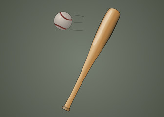Baseball bat with ball