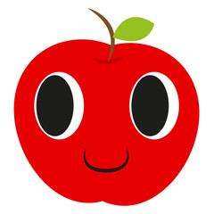 cute, happy apple, icon, vector, logo, isolated, eps