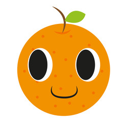 Cute orange smiling, vector, fruit, eps, jpg.