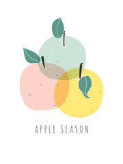  Cute apple vector illustration