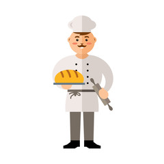 Vector Baker. Flat style colorful Cartoon illustration.