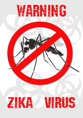Vector - Caution of mosquito icon, spread of zika and dengue virus