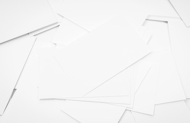 Close up of white Business cards .