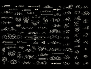 Wicker lines and old decor elements in vector.