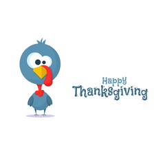 Cartoon of turkey bird for Happy Thanksgiving celebration, can be use as flyer, poster or banner.