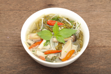 Mushroom soup, a delicious dish for a typical Northeast of Thail