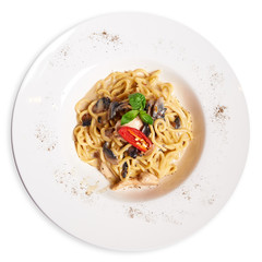 Plate of pasta.