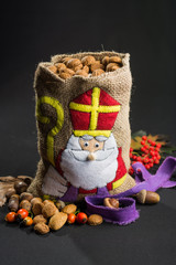 St. Nicholas' bag for children filled with traditional Dutch  spicy cookies. 