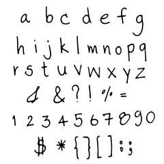 Hand written modern alphabet vector