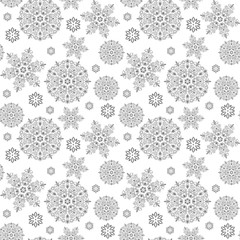 Christmas seamless pattern with snowflakes. New Year background.