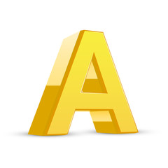 3d yellow letter A