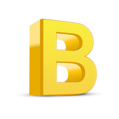 3d yellow letter B