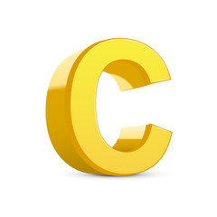 3d yellow letter C