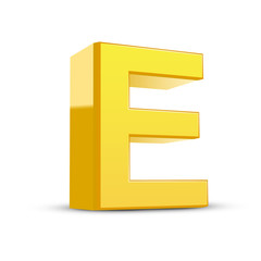 3d yellow letter E