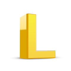 3d yellow letter L