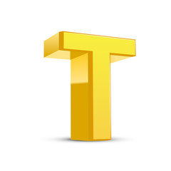 3d yellow letter T