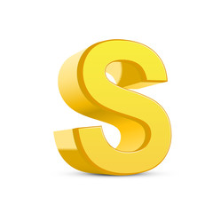 3d yellow letter S