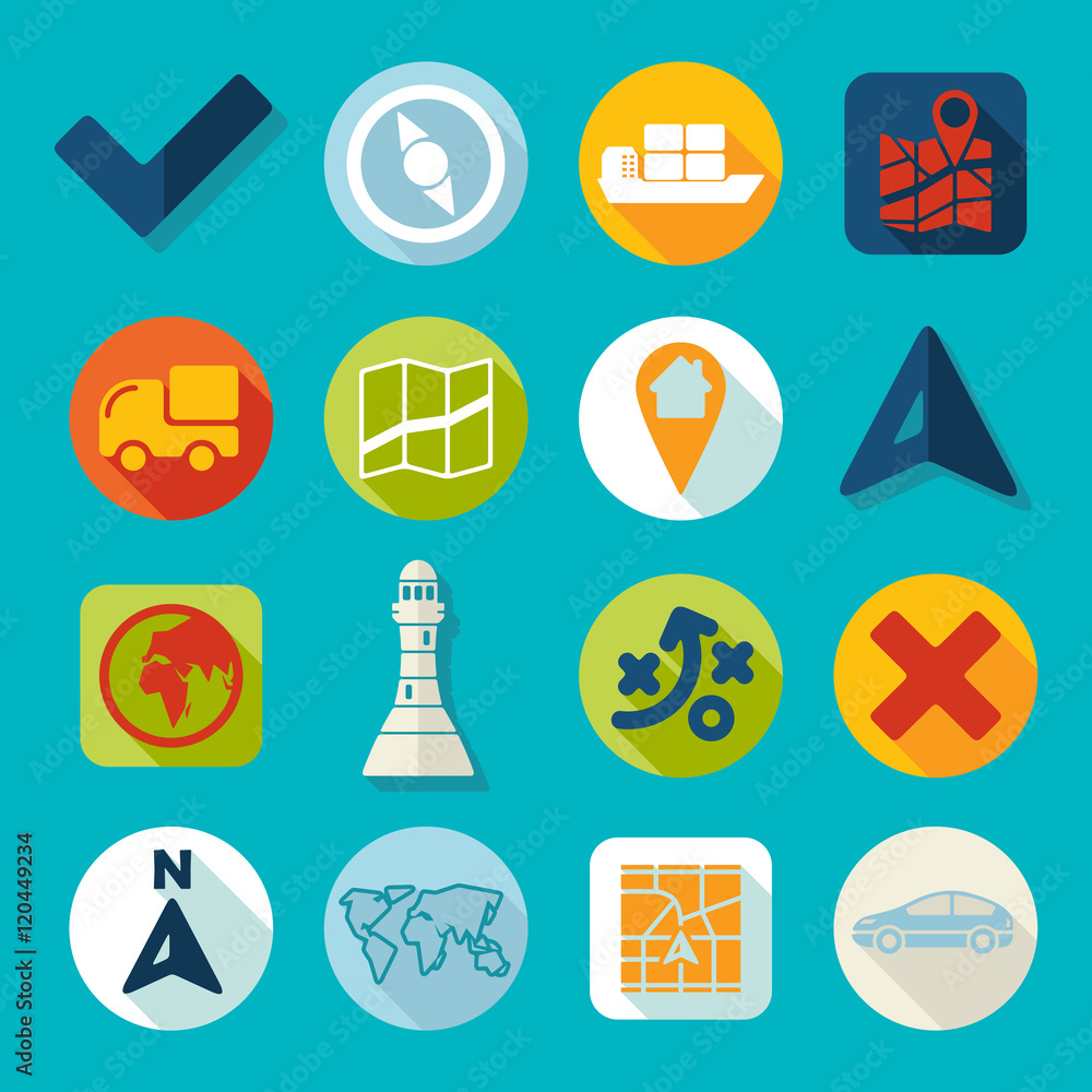 Poster Set of navigation icons