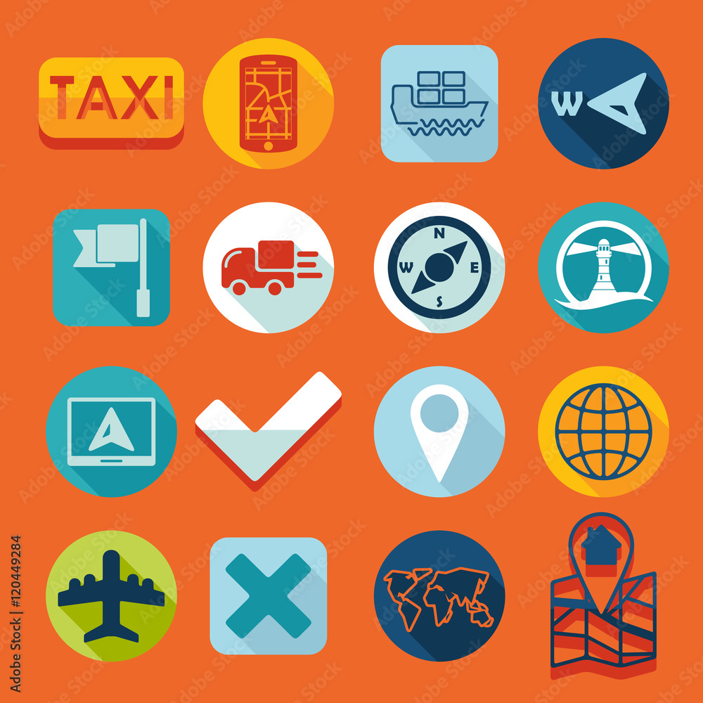 Poster set of navigation icons