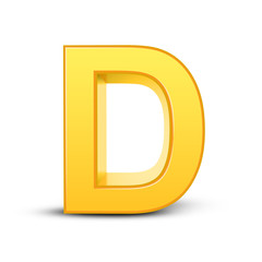 3d yellow letter D
