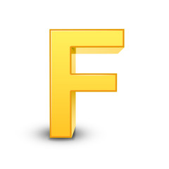3d yellow letter F
