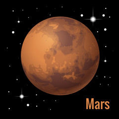 Mars planet 3d vector illustration. High quality isometric solar system planets. © Golden Sikorka
