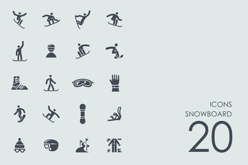 Set of snowboard icons
