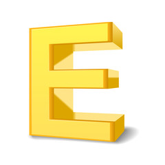 3d yellow letter E