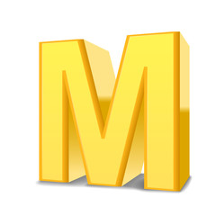 3d yellow letter M