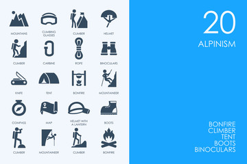 Set of BLUE HAMSTER Library rock climbing icons