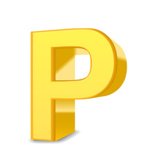 3d yellow letter P