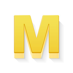 3d yellow letter M