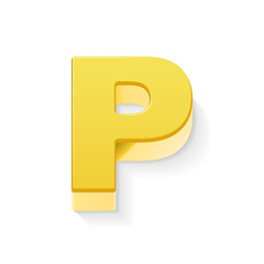 3d yellow letter P