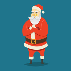 Santa Claus for Christmas greeting card background poster, character, vector illustration.