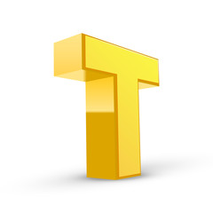 3d yellow letter T