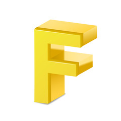 3d yellow letter F