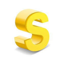 3d yellow letter S