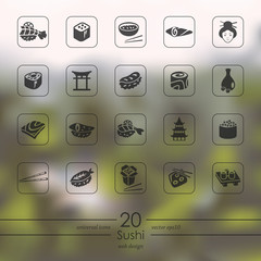 Set of sushi icons