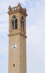 Fototapeta na wymiar Small church tower with clock