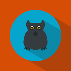 Owl. Icon. Halloween. All Saints' Day. Frighten. Night-bird. For your design