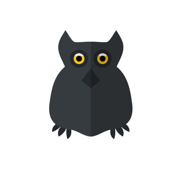 Owl. Icon. Halloween. All Saints' Day. Frighten. Night-bird. For your design