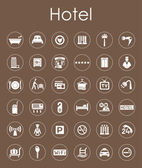 Set of hotel simple icons
